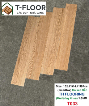 Sàn nhựa có keo sẵn 1.6mm - Mã T033