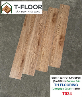 Sàn nhựa có keo sẵn 1.6mm - Mã T034