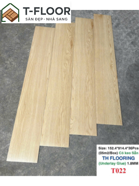Sàn nhựa có keo sẵn 1.6mm - Mã T022