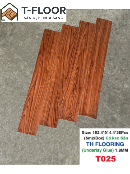 Sàn nhựa có keo sẵn 1.6mm - Mã T025