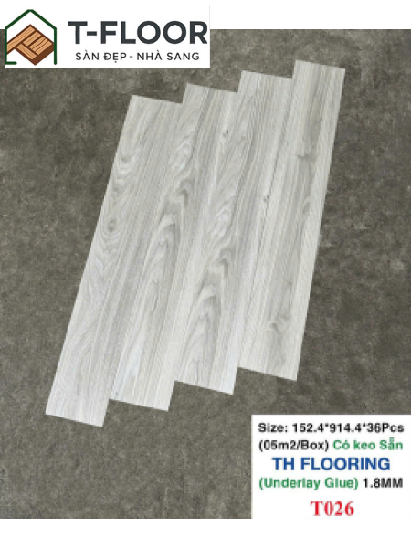 Sàn nhựa có keo sẵn 1.6mm - Mã T026
