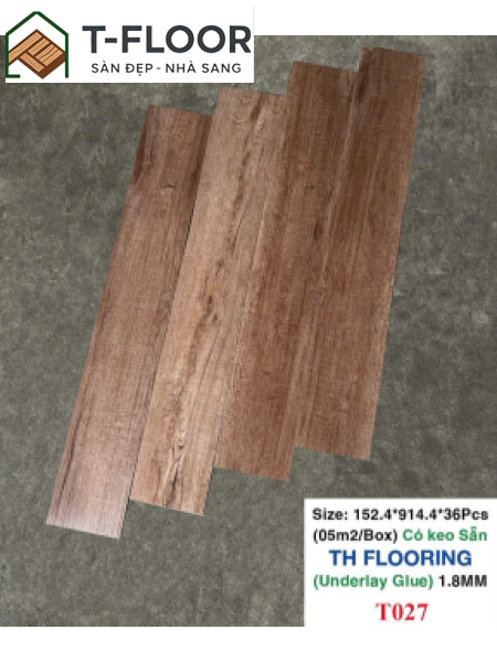 Sàn nhựa có keo sẵn 1.6mm - Mã T027