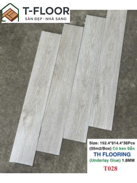 Sàn nhựa có keo sẵn 1.6mm - Mã T028