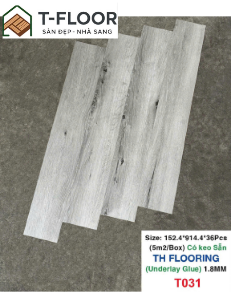 Sàn nhựa có keo sẵn 1.6mm - Mã T031